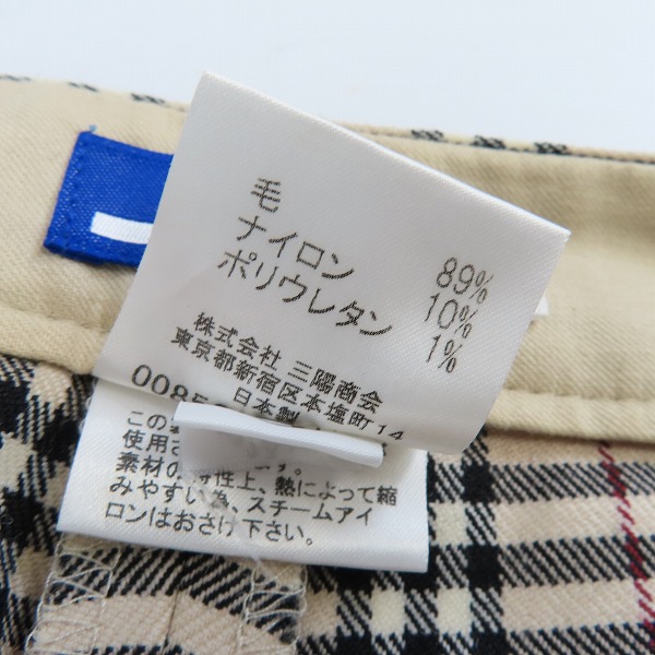 実際に弊社で買取させて頂いたBURBERRY BLUELABEL/バーバリーブルーレーベル チェックパンツ FQF72-633/36の画像 4枚目