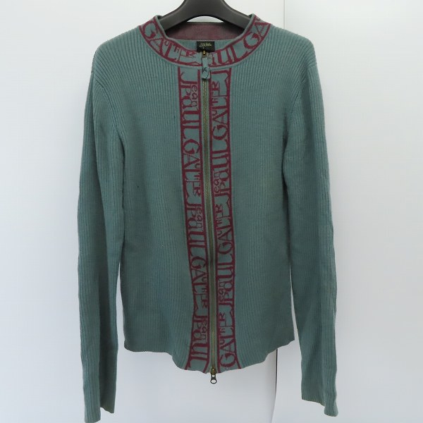 実際に弊社で買取させて頂いたJEAN PAUL GAULTIER HOMME/ジャンポールゴルチェオム ロゴデザイン ジップアップ ノーカラー カーディガン/48