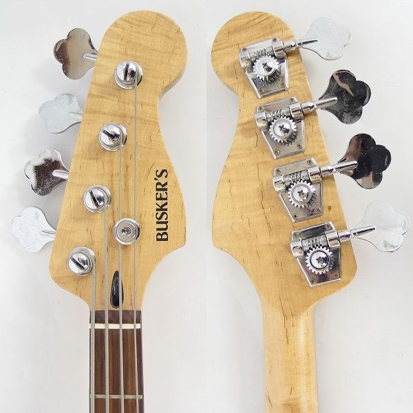 実際に弊社で買取させて頂いた★【ジャンク】BUSKER'S/バスカーズ ジャズベース タイプ メタリックレッド 4弦エレキベースの画像 2枚目