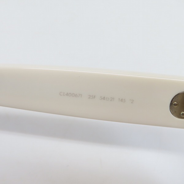 実際に弊社で買取させて頂いたCELINE/セリーヌ サングラス/メガネフレーム ホワイト CL400671の画像 5枚目