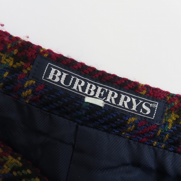 実際に弊社で買取させて頂いたBurberrys/バーバリーズ レディース ビンテージ シルク混ウールセットアップ ジャケット/スカート13BRの画像 5枚目