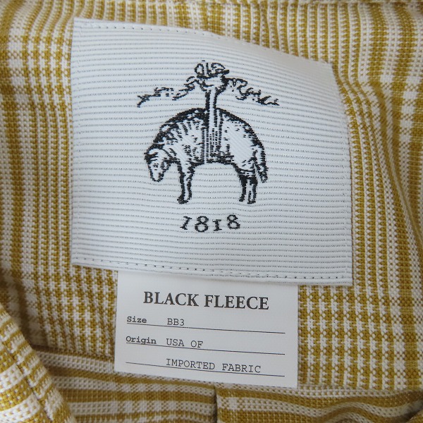 実際に弊社で買取させて頂いたBLACK FLEECE by Brooks Brothers/ブラックフリースバイブルックスブラザーズ チェック イエロー/ホワイト B.D.シャツ/BB3の画像 2枚目