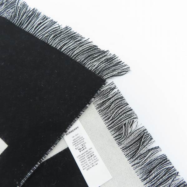 実際に弊社で買取させて頂いた【JPタグ】BURBERRY/バーバリー 21AW ロゴジャカード ウールマフラー/スカーフの画像 6枚目