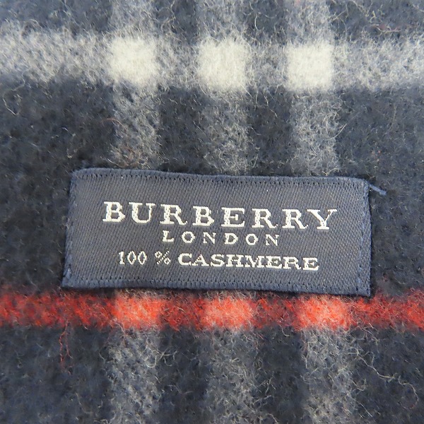 実際に弊社で買取させて頂いたBURBERRY LONDON/バーバリーロンドン カシミヤ チェック柄 マフラーの画像 1枚目