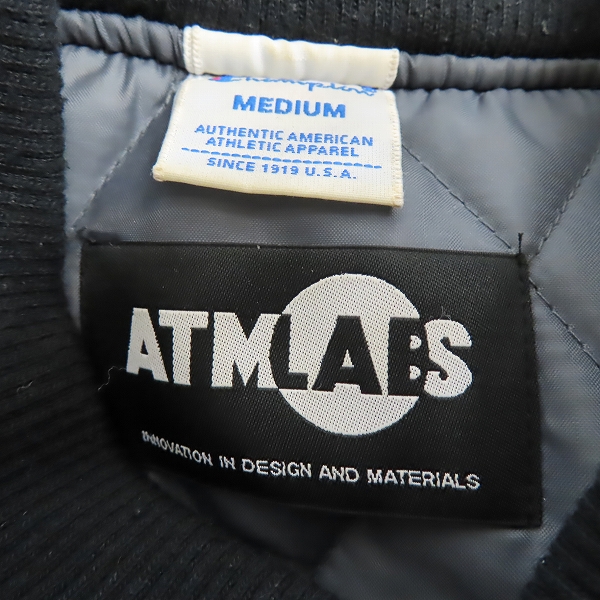実際に弊社で買取させて頂いたChampion× ATMOS LAB/チャンピオン×アトモスラボ ベースボール ジャケット/スタジャン C8-N631/Mの画像 2枚目