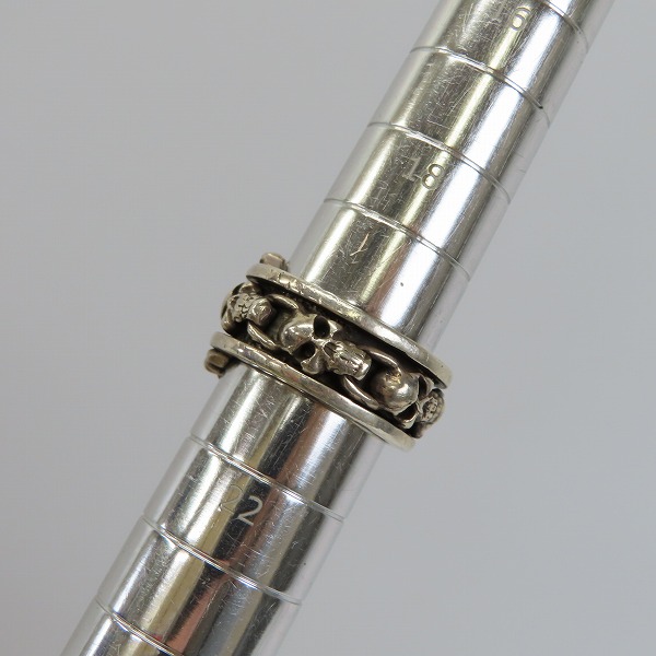 実際に弊社で買取させて頂いたLEATHERS AND TREASURES/レザーズアンドトレジャーズ スカルスクロールリング 20.5号の画像 8枚目