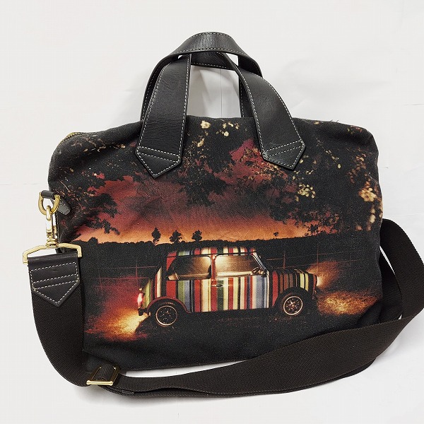 実際に弊社で買取させて頂いたPaul Smith/ポールスミス マルチストライプ ミニクーパー 転写プリント ボストン/ショルダーバッグの画像 1枚目