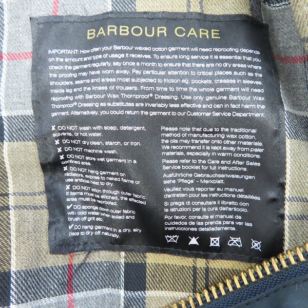 実際に弊社で買取させて頂いたBarbour/バブアー BEDALE SL/ビデイル スリムフィット オイルドジャケット 1602130/38の画像 4枚目