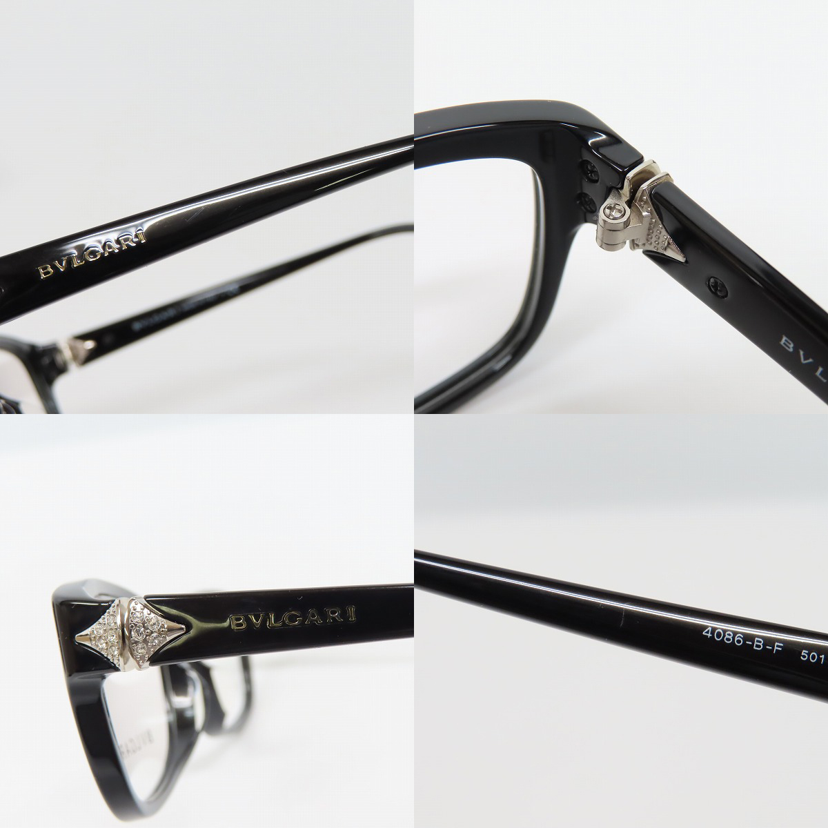 実際に弊社で買取させて頂いたBVLGARI/ブルガリ メガネフレーム アイウェア ブラック 4086-B-F 501の画像 7枚目
