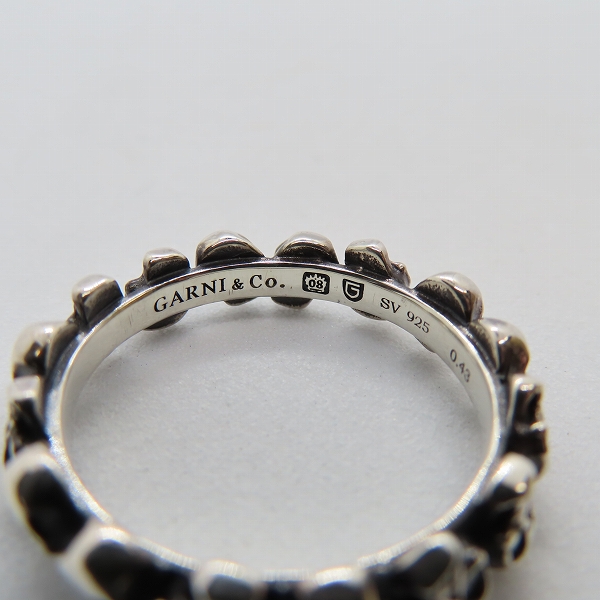 実際に弊社で買取させて頂いたGARNI/ガルニ SV925 シルバー ダイヤモンド スカル 指輪/リング 19号の画像 4枚目