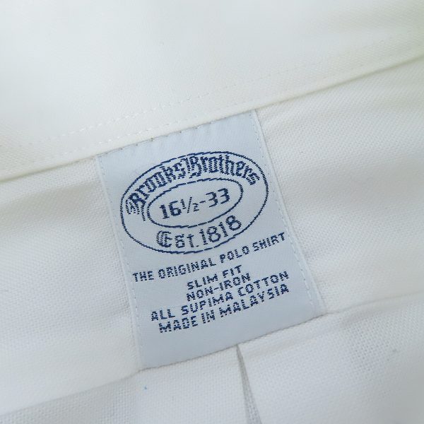 実際に弊社で買取させて頂いたBrooks Brothers/ブルックスブラザーズ B.D.シャツ ホワイト 16.5-33の画像 2枚目