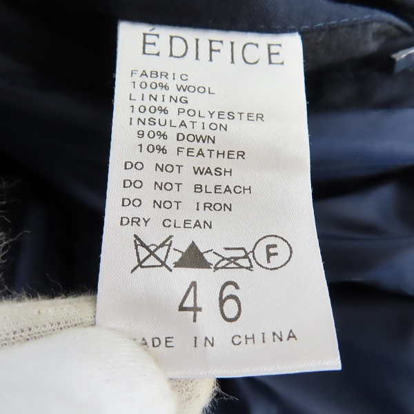 実際に弊社で買取させて頂いたEDIFICE/エディフィス 伊製カノニコ ダウンジャケット 14-020-320-2002-3-0/46の画像 3枚目