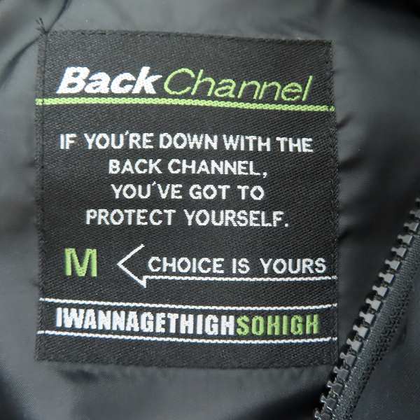 実際に弊社で買取させて頂いたBackChannel/バックチャンネル ロゴ ダウンジャケット ブラック/Mの画像 2枚目