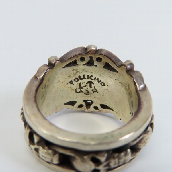 実際に弊社で買取させて頂いたLEATHERS AND TREASURES/レザーズアンドトレジャーズ スカルスクロールリング 20.5号の画像 6枚目