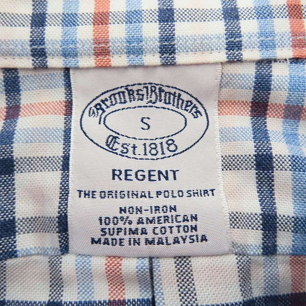 実際に弊社で買取させて頂いたBrooks Brothers/ブルックスブラザーズ ボタンダウンチェックシャツ/Sの画像 2枚目