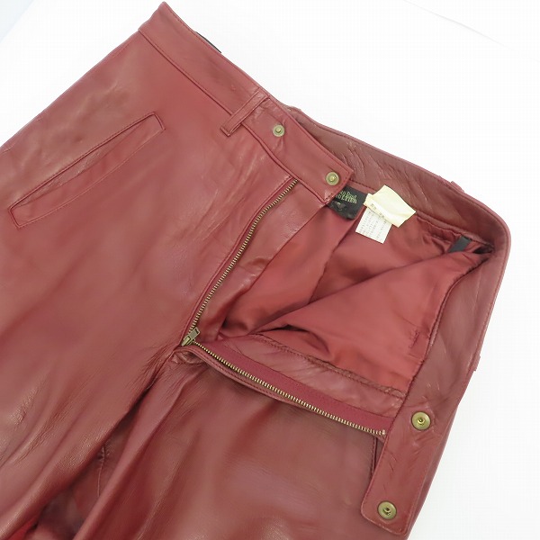 実際に弊社で買取させて頂いたJEAN PAUL GAULTIER HOMME/ジャンポールゴルチェオム シープスキン レザースカートパンツ 46の画像 2枚目