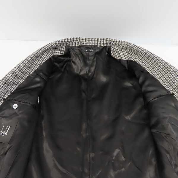 実際に弊社で買取させて頂いたdunhill/ダンヒル 千鳥格子柄 チェスターコート Size：46の画像 6枚目