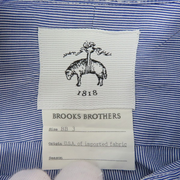 実際に弊社で買取させて頂いたBLACK FLEECE by Brooks Brothers/ブラックフリースバイブルックスブラザーズ ストライプ ロングスリーブシャツ/BB3の画像 2枚目