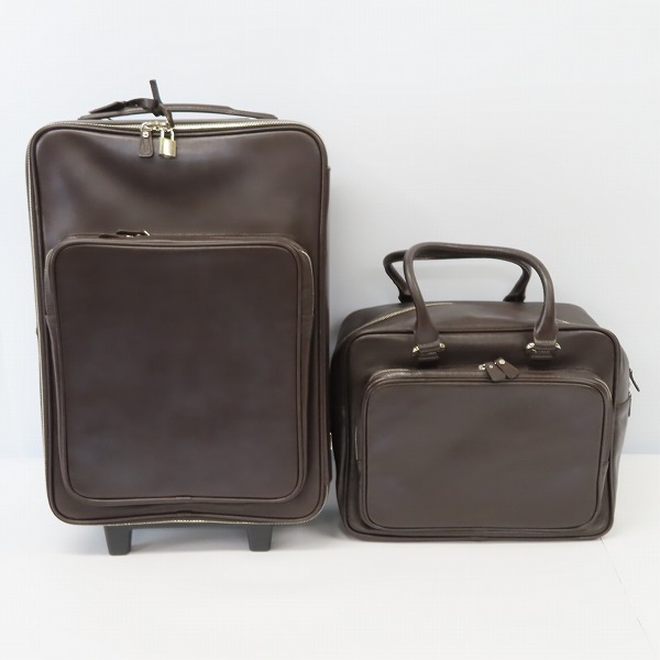 実際に弊社で買取させて頂いたBVLGARI/ブルガリ レザー 2輪 キャリーケース/スーツケース/ビジネスバッグ/ハンドバッグ 2点セット