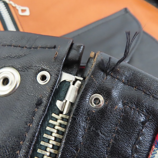 実際に弊社で買取させて頂いたSUGARCANE×MISTERFREEDOM/シュガーケーン×ミスターフリーダム MFSC Bronco Chanp レザージャケット SC80202/38の画像 7枚目