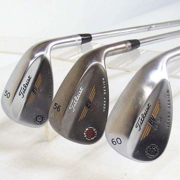 実際に弊社で買取させて頂いたTitleist/タイトリスト BV/ボーケイデザイン SPIN MILLED ウェッジ 50°/08,56°/11,60°/04 DG S200 3本セット
