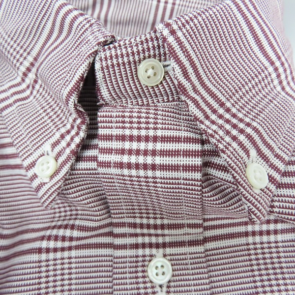 実際に弊社で買取させて頂いた【未使用】BLACK FLEECE by Brooks Brothers/ブラックフリース チェック B.D.シャツ ボルドー/ホワイト/BB3の画像 4枚目