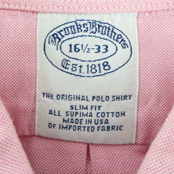実際に弊社で買取させて頂いたBrooks Brothers/ブルックスブラザーズ 長袖 B.D.シャツ ピンク 16.5-33の画像 2枚目