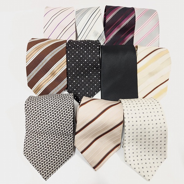 実際に弊社で買取させて頂いた【おまとめ品】ジョルジオ・アルマーニ/ジュンメン/バーバリー他 ストライプ/ドット柄等 ネクタイ