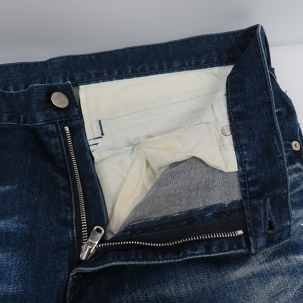 実際に弊社で買取させて頂いたuniform experiment/ユニフォームエクスペリメント 16AW DAMAGED STRETCH SKINNY JEANS/ダメージデニム UE-167007/4の画像 4枚目