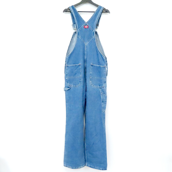 実際に弊社で買取させて頂いたDickies/ディッキーズ デニム オーバーオール/つなぎ/ツナギ 30×32の画像 1枚目
