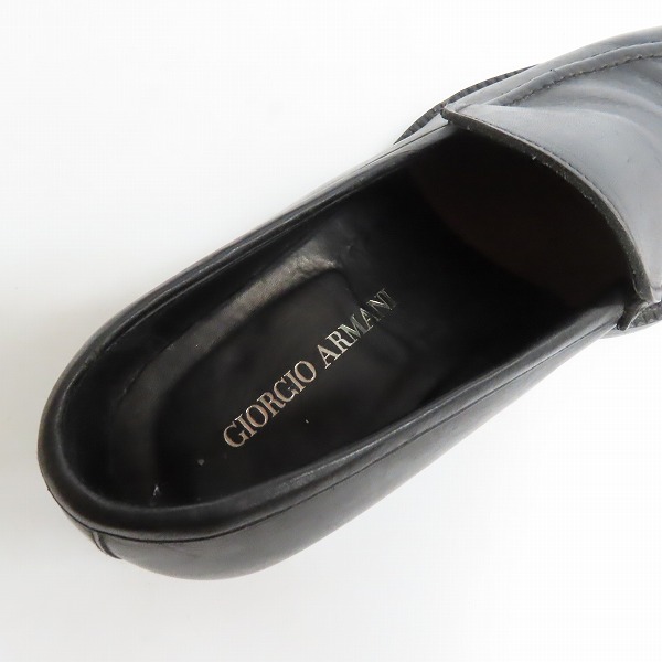 実際に弊社で買取させて頂いたGIORGIO ARMANI/ジョルジオアルマーニ Uチップ スリッポン レザーシューズ/43の画像 4枚目