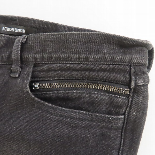 実際に弊社で買取させて頂いたDIET BUTCHER SLIM SKIN/ダイエットブッチャースリムスキン ベルト装飾 ブラックスキニーデニム/2の画像 7枚目