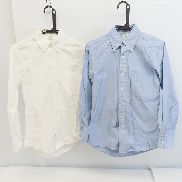 実際に弊社で買取させて頂いたBrooks Brothers/ブルックスブラザーズ 緑タグ ボタンダウン シャツ ホワイト サックス Size：14.5-31/2点セット