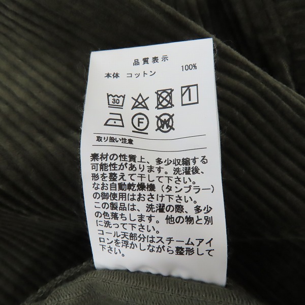 実際に弊社で買取させて頂いたDESCENDANT/ディセンダント TETTY CORDUROY SHIRT コーデュロイ スタンドカラー 202BRDS-SHM04/3の画像 3枚目