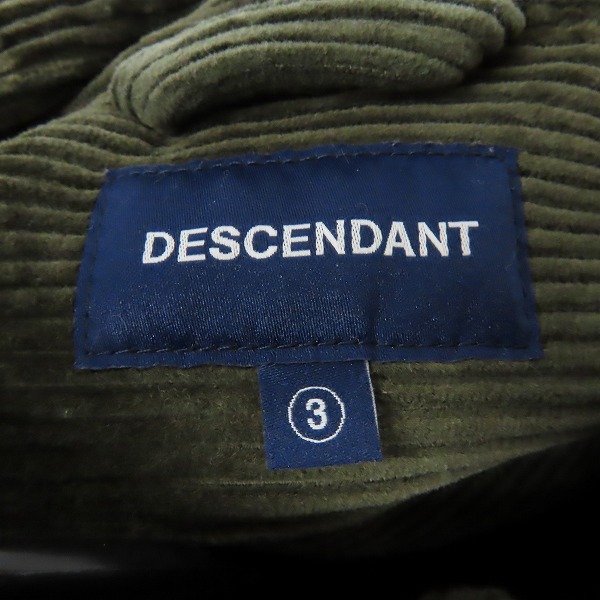 実際に弊社で買取させて頂いたDESCENDANT/ディセンダント TETTY CORDUROY SHIRT コーデュロイ スタンドカラー 202BRDS-SHM04/3の画像 2枚目