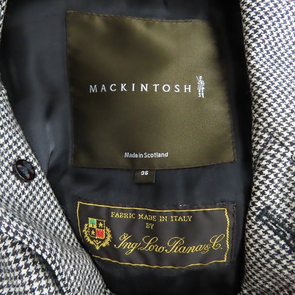 実際に弊社で買取させて頂いたMACINTOSH/マッキントッシュ 千鳥柄 ウール コート/36の画像 2枚目
