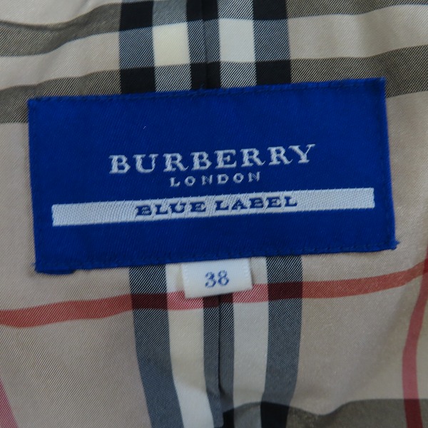 実際に弊社で買取させて頂いたBURBERRY BLUE LABEL/バーバリー ブルーレーベル ダウンジャケット ノバチェック /38の画像 2枚目