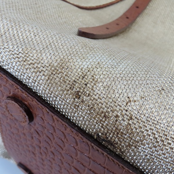 実際に弊社で買取させて頂いたJIMMY CHOO/ジミーチュウ 2WAY VARENNE TOTE ヴァレンヌ トートバッグ ラフィア の画像 5枚目