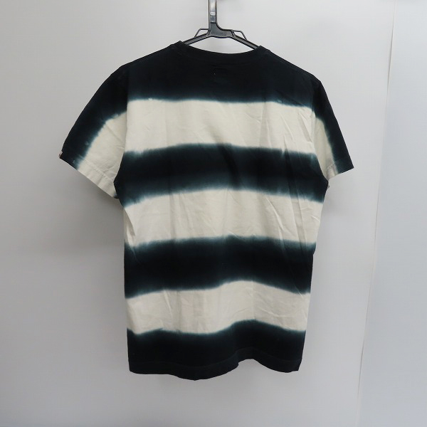 実際に弊社で買取させて頂いたHEAD PORTER PLUS/ヘッドポータープラス Tie Dye Border ボーダー Tシャツ ブラック/Mの画像 1枚目
