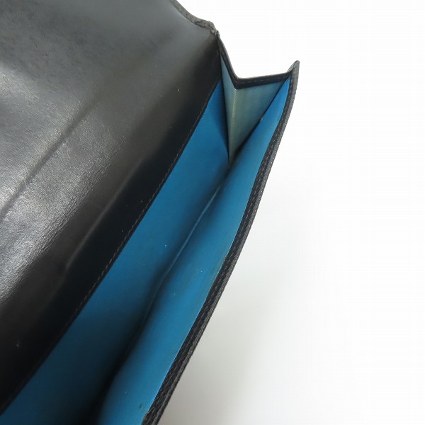 実際に弊社で買取させて頂いたBVLGARI/ブルガリ レザー 二つ折り 長財布/ロングウォレット ブラックの画像 5枚目