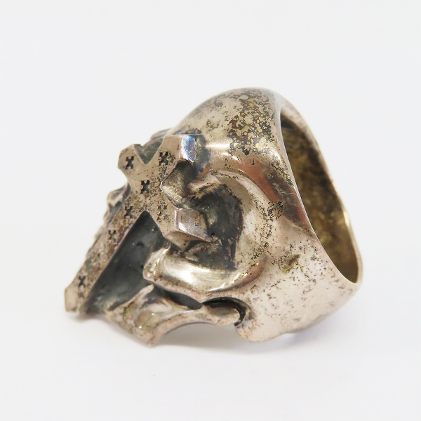 実際に弊社で買取させて頂いたLSD/Loud Style Design/ラウドスタイルデザイン スカル/クロス リング 19号の画像 2枚目