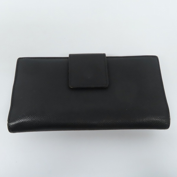 実際に弊社で買取させて頂いたBVLGARI/ブルガリ レザー 二つ折り 長財布/ロングウォレット ブラックの画像 1枚目