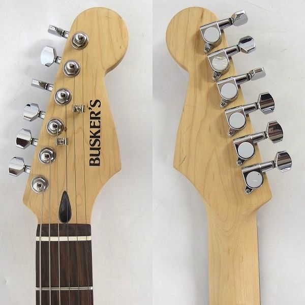 実際に弊社で買取させて頂いた★BUSKER'S/バスカーズ ストラトキャスターType ホワイト ソフトケース付の画像 2枚目