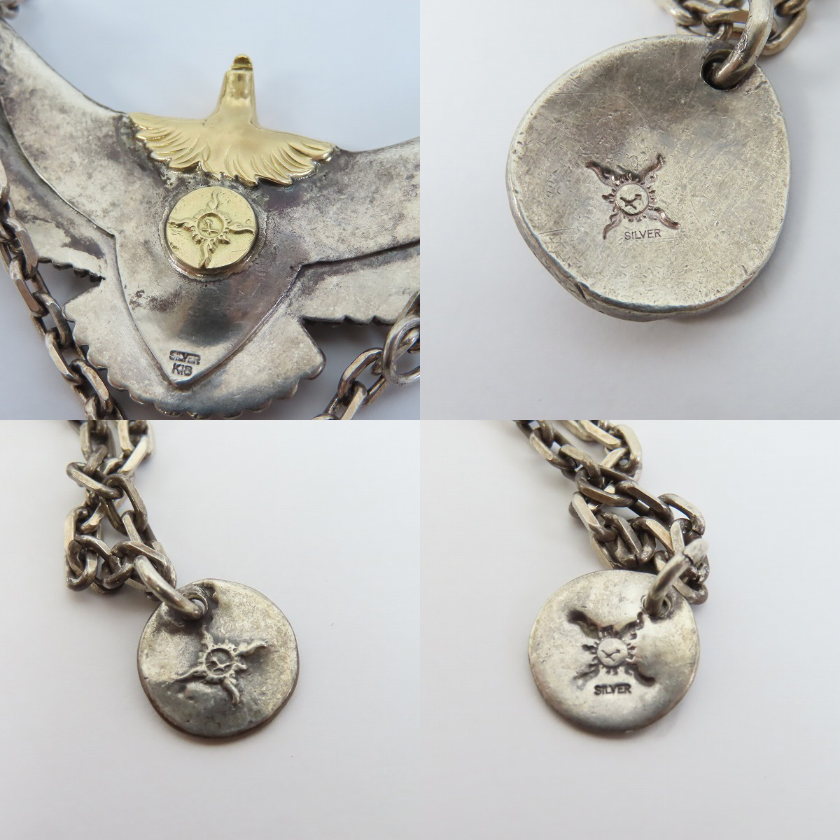 実際に弊社で買取させて頂いた【ギャラ付き】FIRST ARROWS/ファーストアローズ K18 メタル付き 頭金イーグル ターコイズ ペンダントトップ/チェーンの画像 3枚目