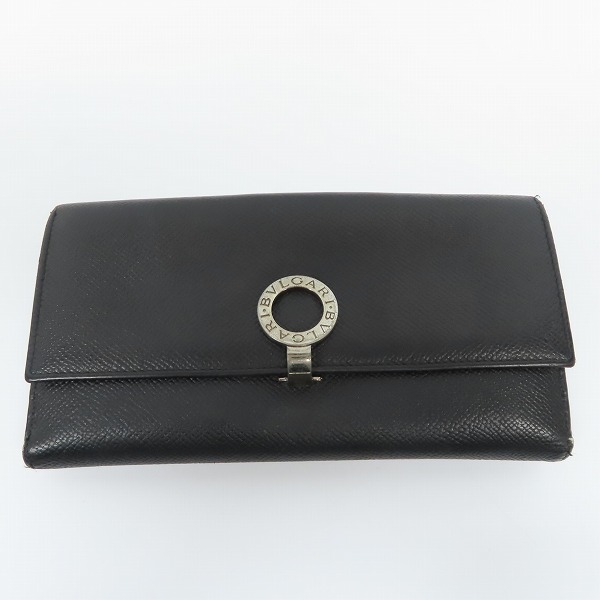実際に弊社で買取させて頂いたBVLGARI/ブルガリ レザー 二つ折り 長財布/ロングウォレット ブラック