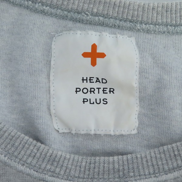 実際に弊社で買取させて頂いたHEAD PORTER PLUS/ヘッドポータープラス ハーフスリーブTシャツ グレーの画像 3枚目