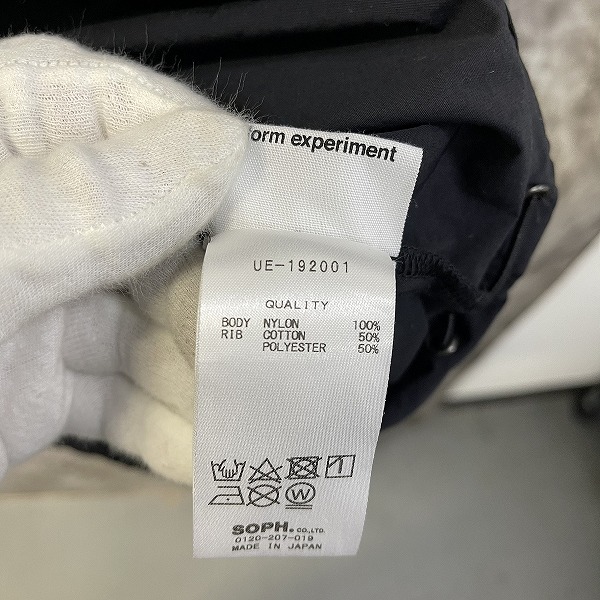 実際に弊社で買取させて頂いたuniform experiment/ユニフォームエクスペリメント 19AW PULLOVER SMOCK/プルオーバー スモック UE-192001 Size：2の画像 3枚目