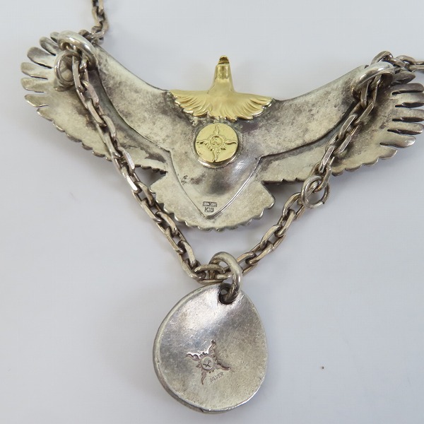 実際に弊社で買取させて頂いた【ギャラ付き】FIRST ARROWS/ファーストアローズ K18 メタル付き 頭金イーグル ターコイズ ペンダントトップ/チェーンの画像 2枚目