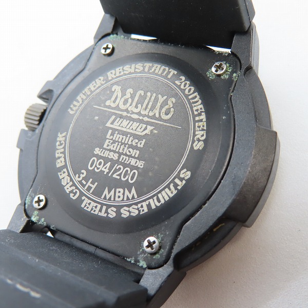 実際に弊社で買取させて頂いたルミノックス×デラックスクロージング LIMITED EDITION 200個限定 ネイビーシールズダイブウォッチ【動作未確認】の画像 3枚目