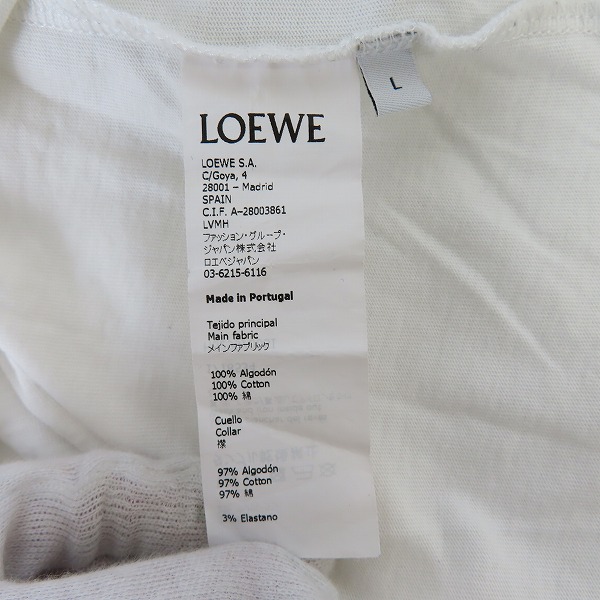実際に弊社で買取させて頂いた【JPタグ】LOEWE/ロエベ バックロゴプリント H/S TEE H6299700SI/Lの画像 3枚目